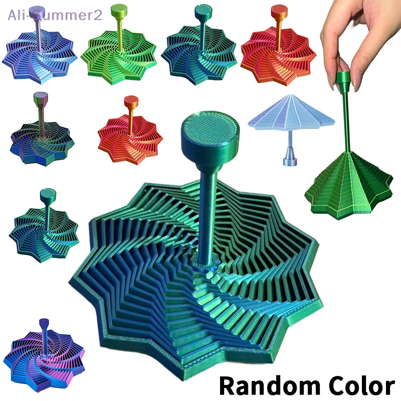 {Summer2} Étoile sensorielle extensible imprimée en 3D de 4,33 pouces, jouet fractal octogonal avec poignée amovible