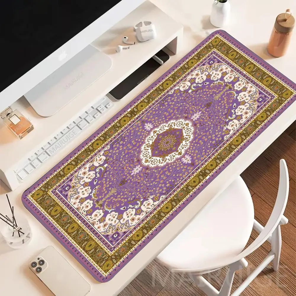 Nuovo tappetino per mouse stile tappeto persiano Tappetino per mouse da gioco di grandi dimensioni XXL Bordo cucito antiscivolo Tastiera per giocatori Tappetino per tablet portatile Tappetino per PC