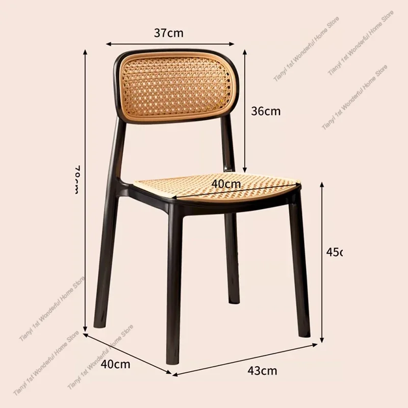 Kitchen Nordic Dining Chairs PE Rattan Ergonomic Outdoor Design Dining Chairs Modern Party Home Furniture Sillas De Comedor LLDC