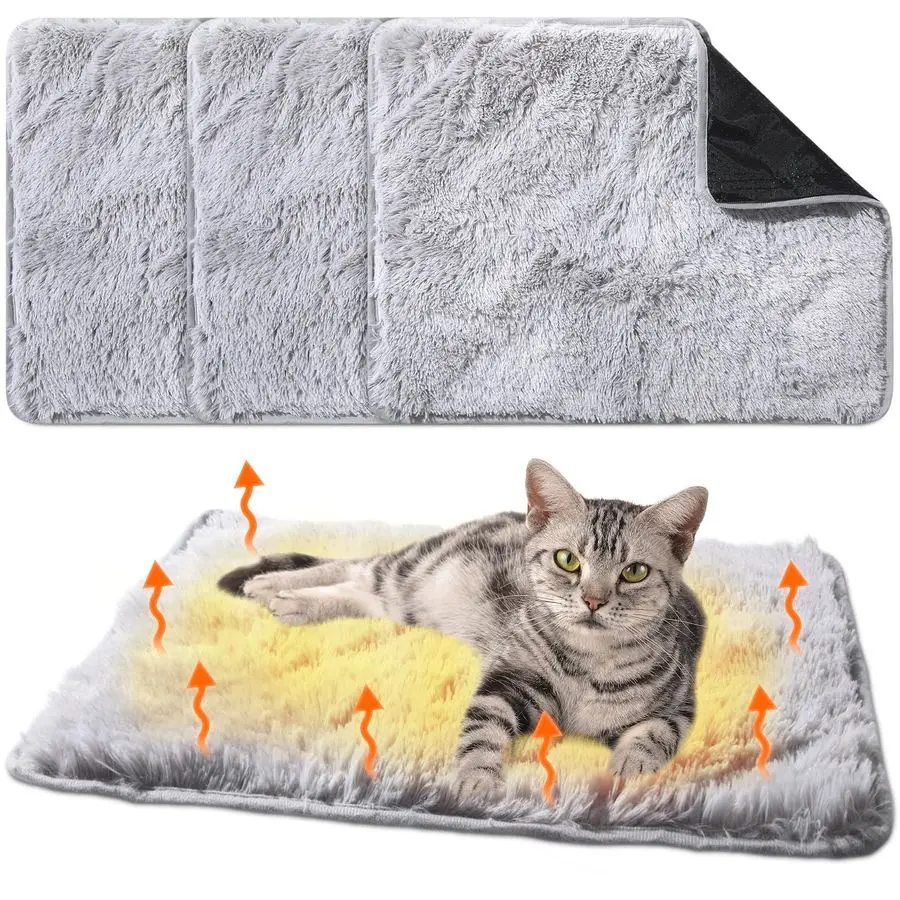 

Упаковка Самосогревающийся коврик для кошек Самонагревающийся коврик для кошек Толстый искусственный мех Плюшевая кровать для домашних животных Термостойкий моющийся коврик для собак Нескользящее дно для улицы