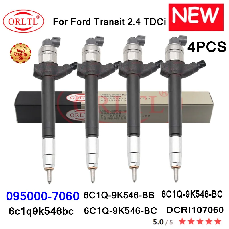 

ORLTL Original Injector 095000-7060 6c1q9k546bc 6C1Q-9K546-BB 6C1Q-9K546-BC 095000 7060 0950007060 FOR Ford Transit 2.4 TDCi 4PC