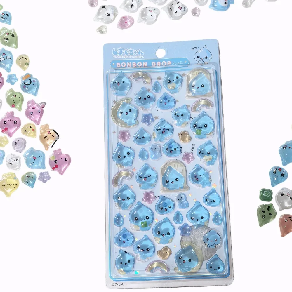 

Новые 3D-наклейки Shinny Jelly Keitai Ryuri Cute Bonbon Drop Seal, объемные 3D-наклейки для скрапбукинга, дневника, чехла для телефона, подарков для вечеринок