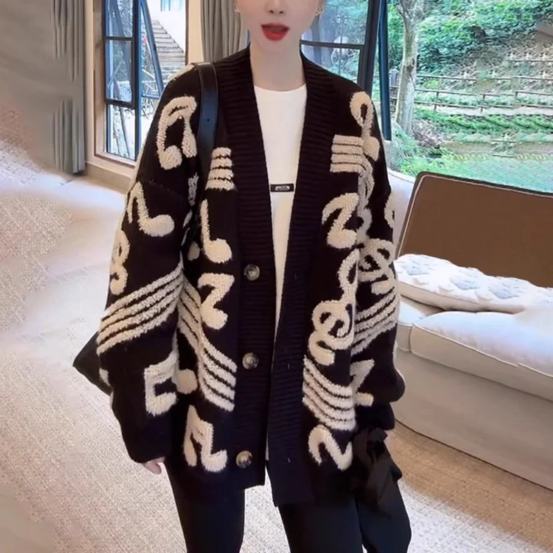 

Guangzhou Thirteenth Fac This Year's ular Women's Knitted Sweater Large Lang No Pilling Open Cardigan Sweater South Oil