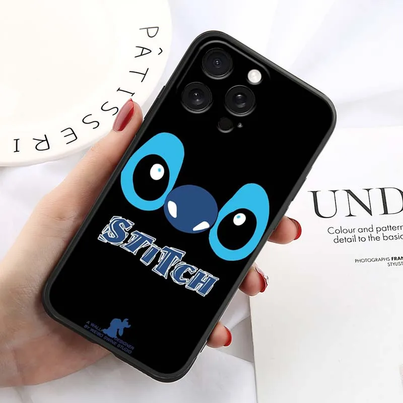 Funda de teléfono con dibujos de Mickey Minne de Disney para Apple iPhone 17 16 16E 15 14 13 12 11 Air Pro Max Plus, funda de silicona suave negra