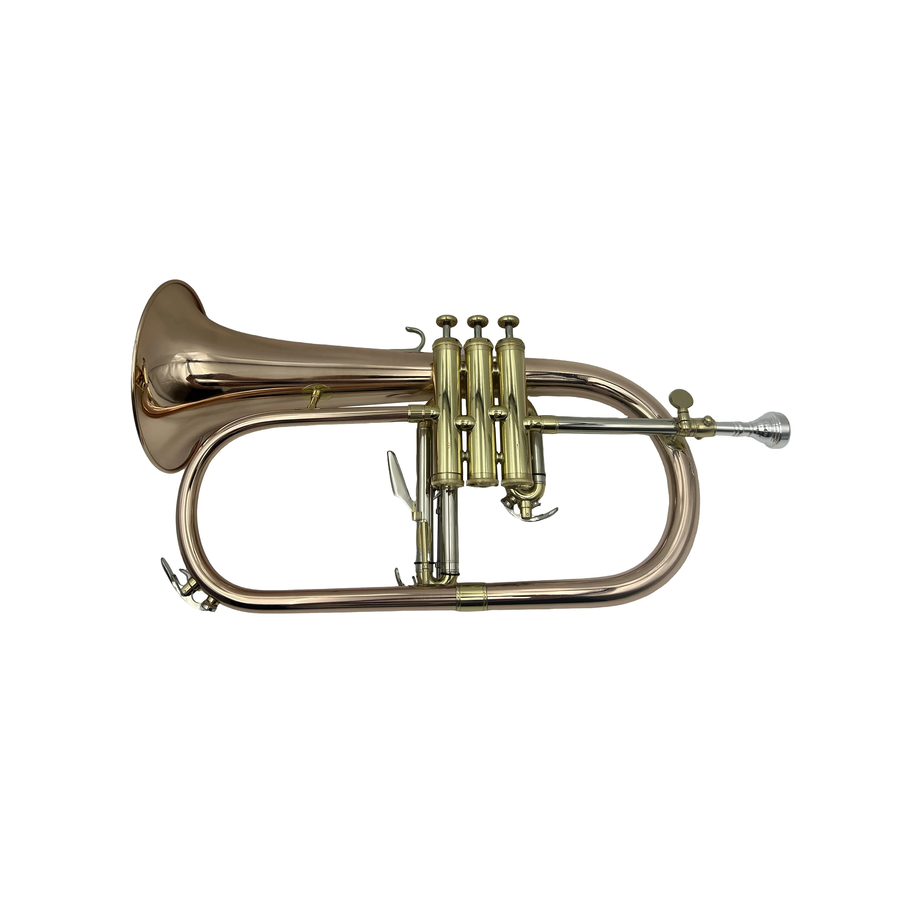 SEASOUND Professional JYFG410PC BB Flugelhorn High Quality Phosphorus Copper Bronze Body with Gold Lacquer Surface Trumpet