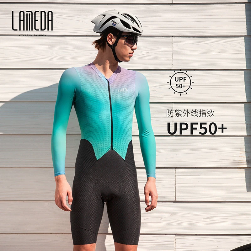 

LAMEDA New Professional Men's Bodysuit Cycling Bike Long Sleeve Quick Drying Breathable Highway Bike High end Bodysuit