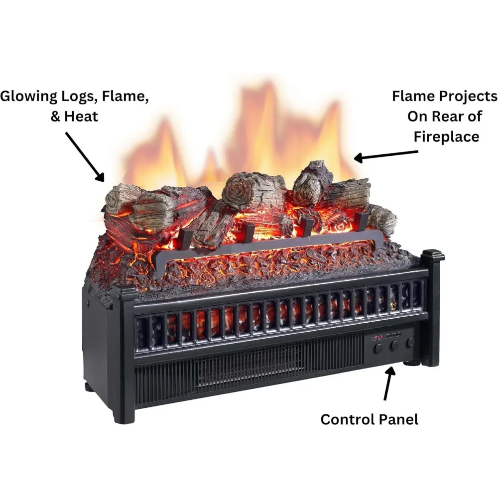 سخان كهربائي محمول بالأشعة تحت الحمراء، 9 × 23 × 13 بوصة، تصميم أنيق باللون الأسود