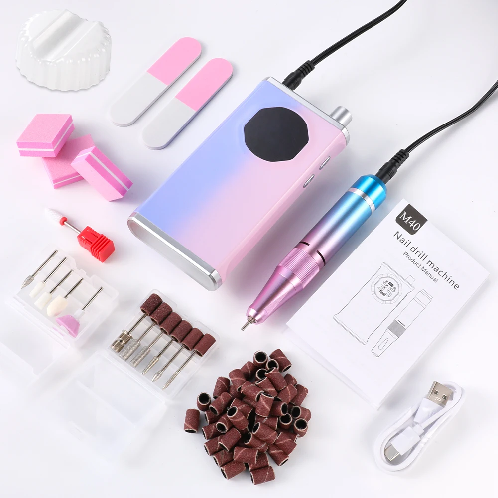 ماكينة مثقاب أظافر كهربائية محمولة ، قابلة لإعادة الشحن ، ضوضاء منخفضة ، جهاز صنفرة احترافي ، ملف مانيكير ، أداة صالون ، أو دورة في الدقيقة #2