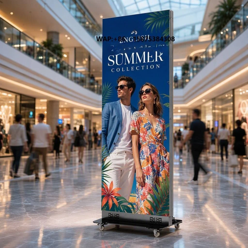 Foldable LED Poster Display Screen Professional Project Solution Smart Cloud Management GOB Front Maintenance Wholesale