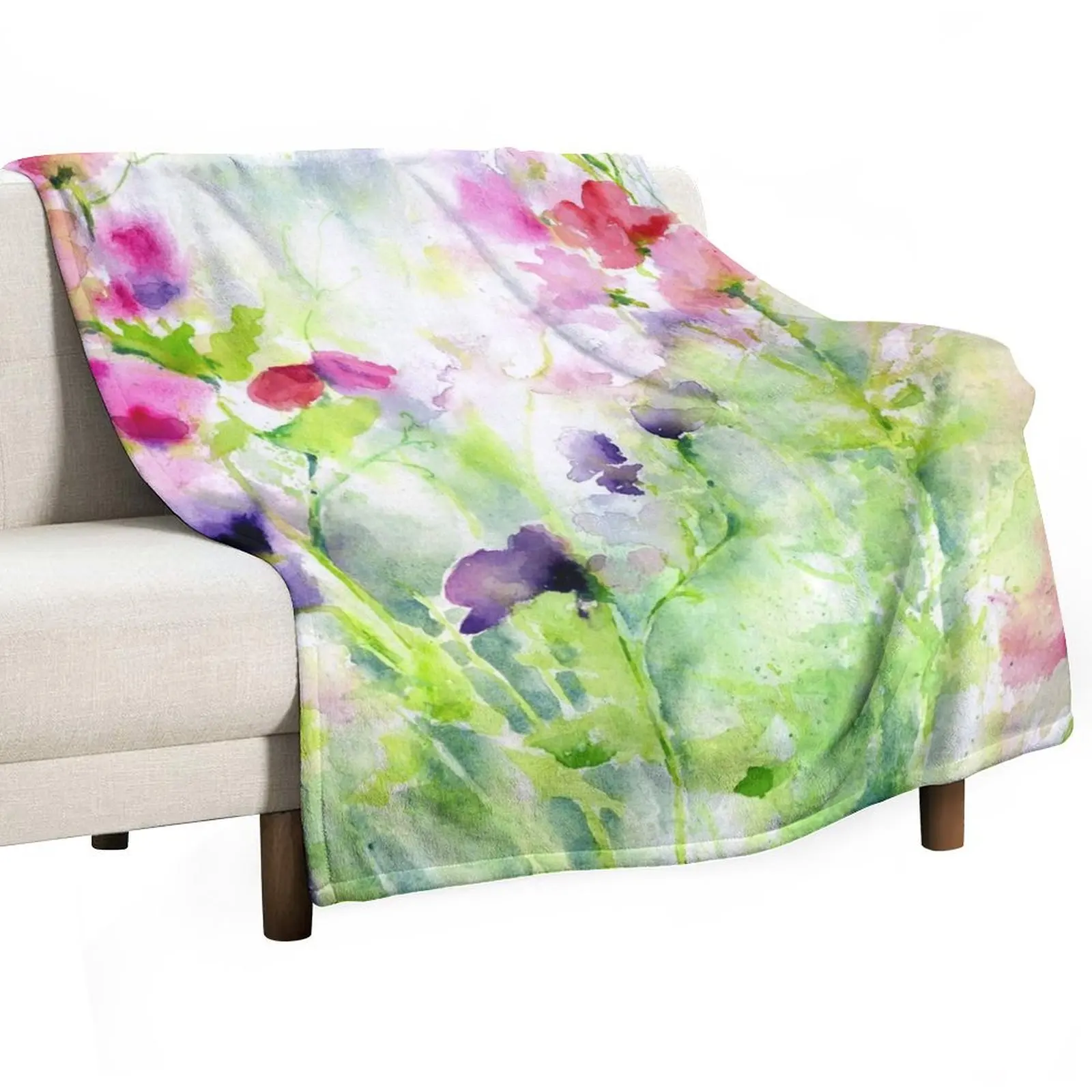 

Sweeeet sweet peas Throw Blanket Decoratives Plaid on the sofa Blankets