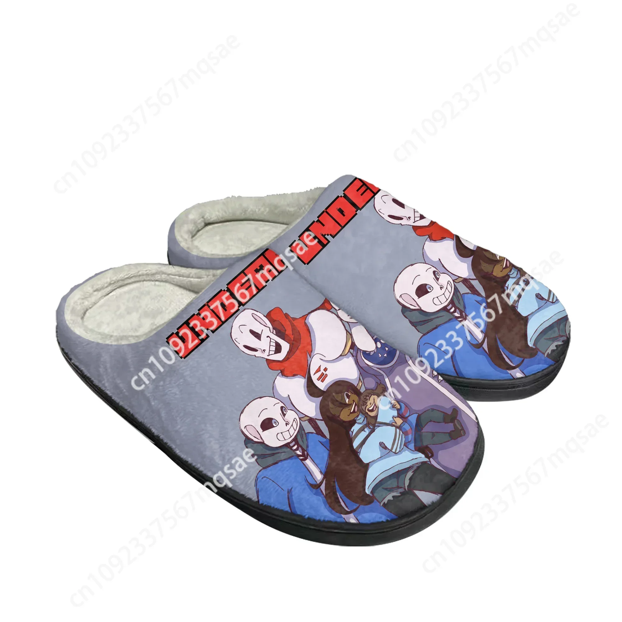 Cartoon Game Undertale Sans Skull Home Cotton Slippers Mens Womens Plush Bedroom Casual Keep Warm Shoes Tailor Made Slipper