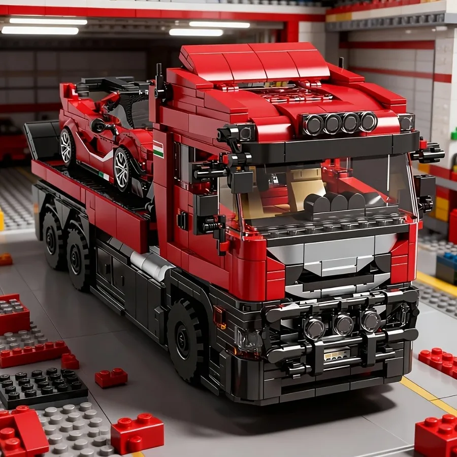 

1728pcs Classic RV And Matching Sports Car Combo Trailer Building Blocks MOC Model Set, Toy Birthday Gift