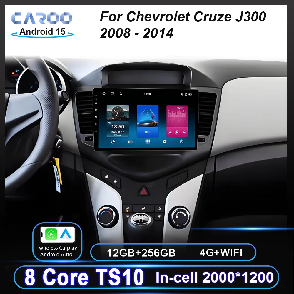 

Car Android 14 For Chevrolet Cruze J300 2008 - 2014 Auto Radio Video Player Navigation stereo GPS No 2din 2 din dvd QLED Screen