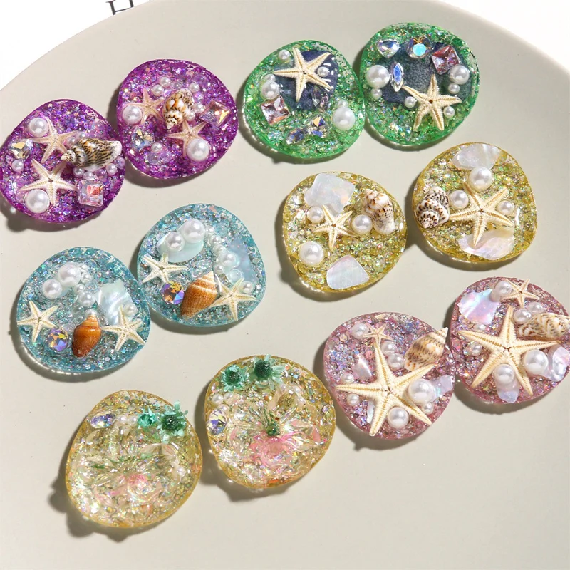 20-ピース-ロットビーズ貝殻花コアジオメトリ不規則な三角形形状アクリルビーズ-diy-ジュエリー衣服ヘアアクセサリー