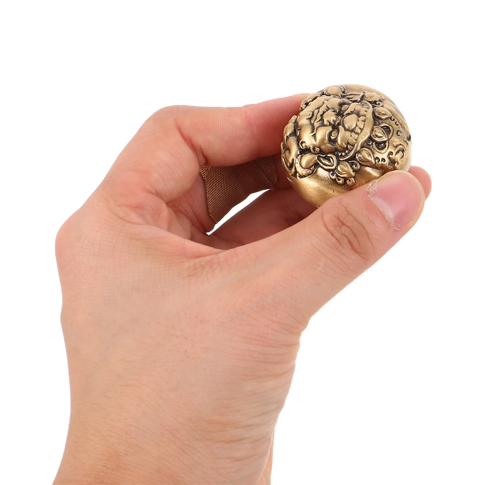 

1Pair Solid Brass Hand Exercise Ball Chinese Wealth Pattern Grip Strengthening Wrist Workout Portable Muscle Trainer