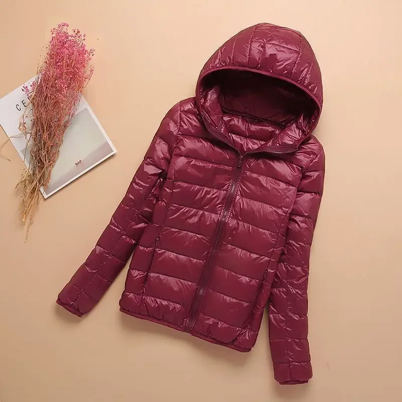 Veste femme nouveau léger Downcotton rembourré recadrée à capuche col montant Parkas liquidation vente