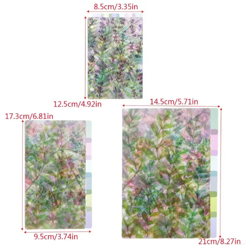 T5EA Catoon Bộ chia chỉ mục rõ ràng Các trang sắp xếp được phân loại cho chất kết dính 6 lỗ