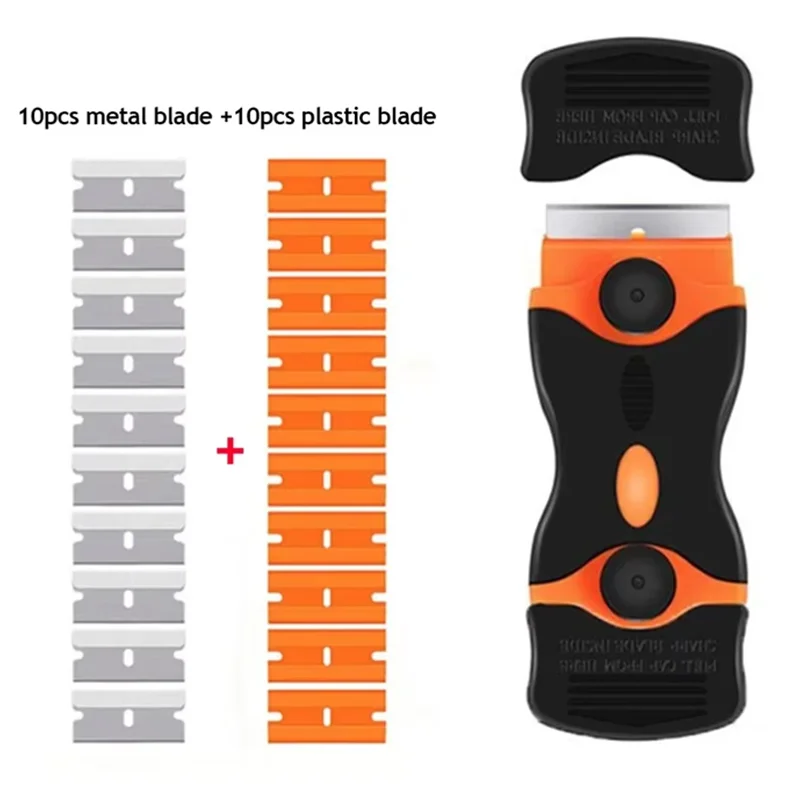 

Пластиковый и металлический скребок с лезвием бритвы, очиститель оконного стекла, инструмент для удаления виниловой пленки и клея для автомобиля и дома