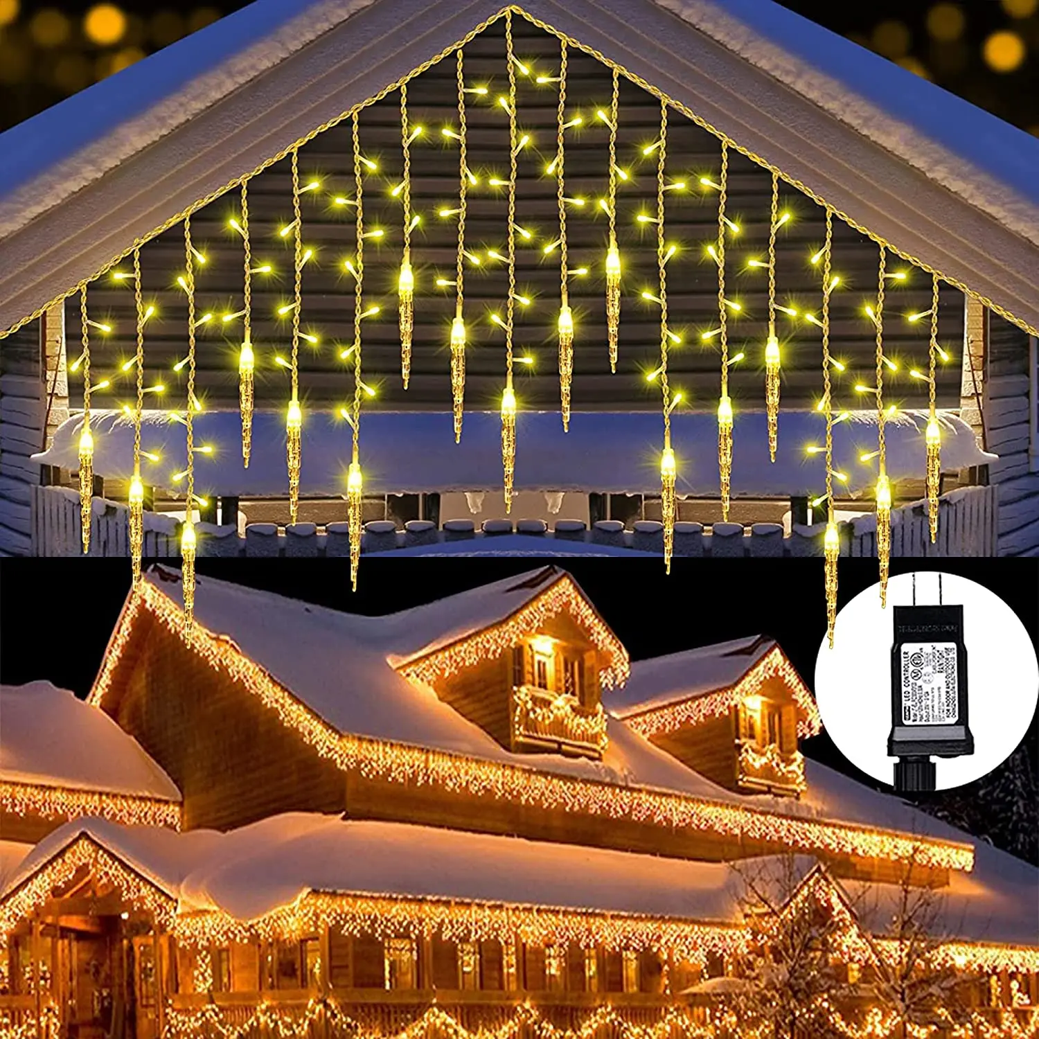 

Led Icicle Lights Outdoor Christmas Decorations 2025 Street Garland Winter IP44 Safety Voltage Waterproof Connectable New Year