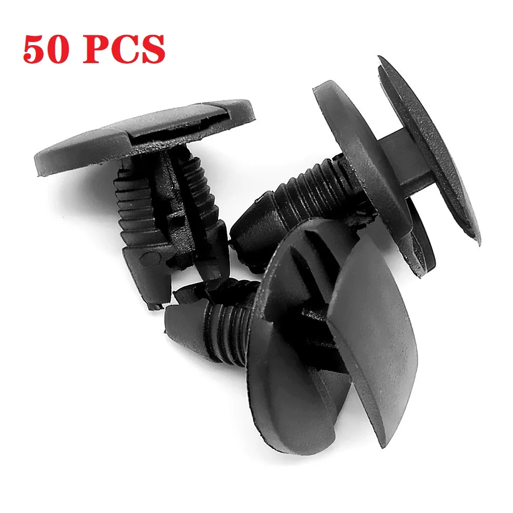 50Pcs Auto Fastener Clip For Peugeot Citroen Bumper Rivet Fender Fixed Clamp Black Plastic Retainer Trim Panel Retainer Fastener