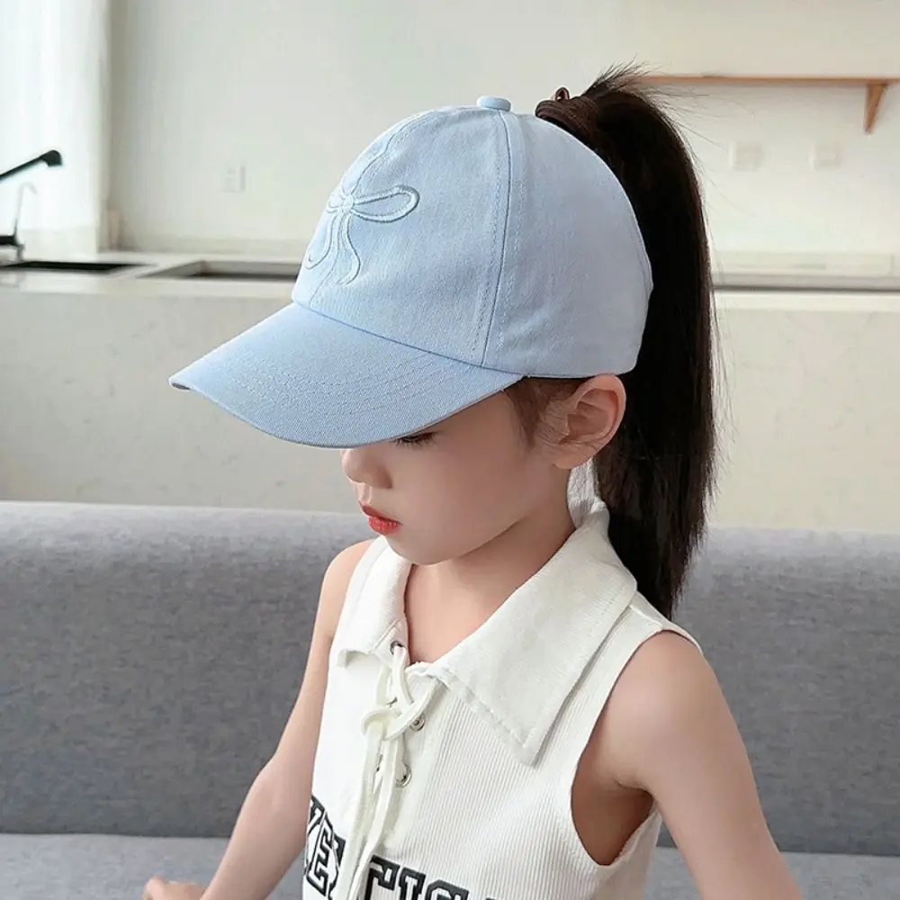 Soft Korean Style Half Empty Top Hat Bow Anti-UV Sun Hat Summer Kid Sunhat Shading Hat No Top Beach Hat Children's Visor Hat Kid