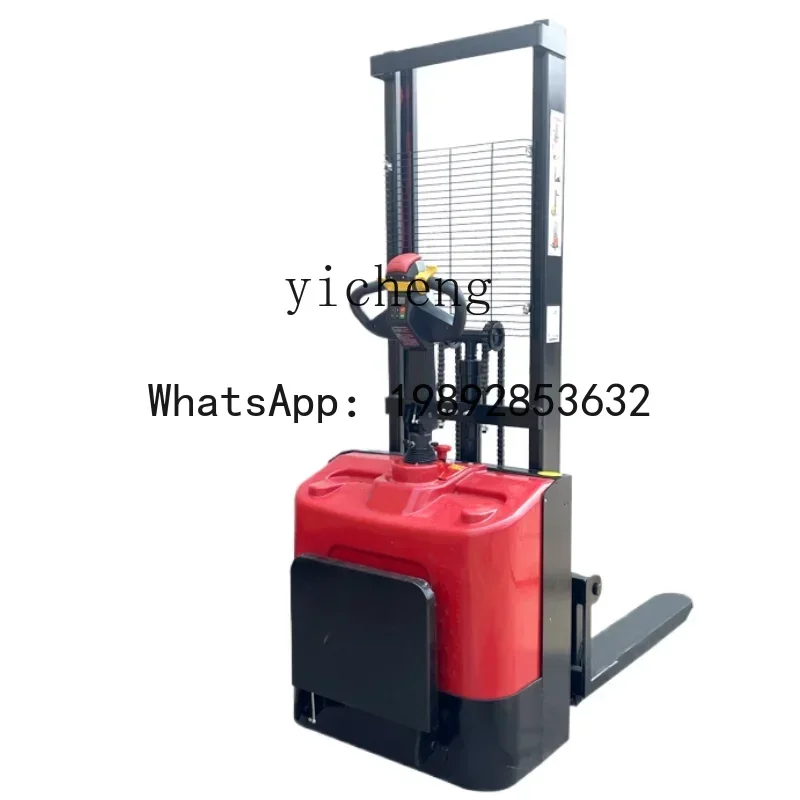 LYY Load 1.5 Tons Station Driving Type Electric Forklift Stacker Hydraulic Lifting Loader Handling Forklift