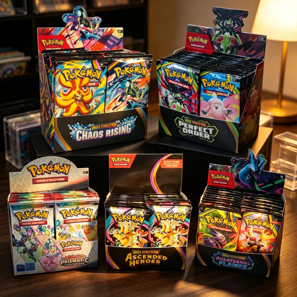 Pokémon TCG: Mega Evolution-Pitch Black Booster Display Box CHAOS RISINC Ascended Heroes Phantasmal Flames TCG Trading Cards Set