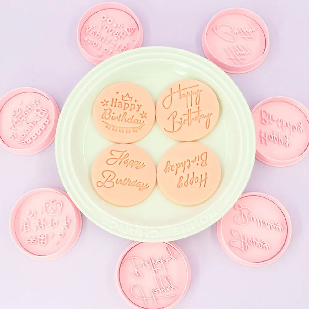 Picture 4: Happy Birthday Cookie Cutters Biscuit Mold Stamp Kitchen Baking Pastry Bakeware Dessert Baking Supplies