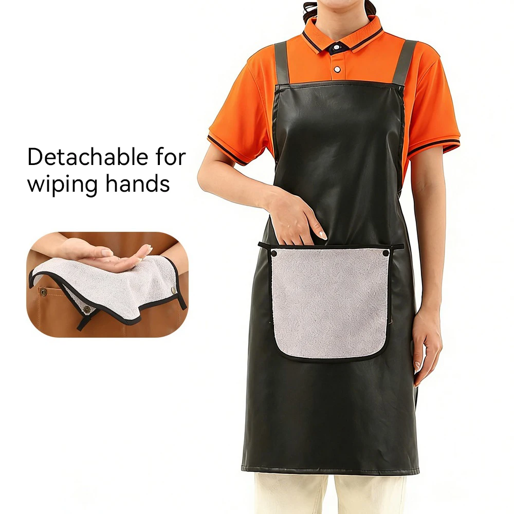 

Многоразовый и съемный кухонный фартук с водонепроницаемым и маслостойким чехлом для домашнего использования в качестве рабочей формы.