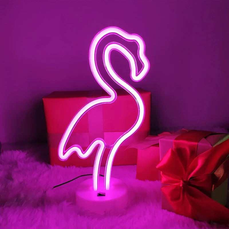 Flaming  Neon Sign Lights Hanging Decorative Wall Lamp USB or Battery for Bedroom Bar Christmas Birthday Party Gift Winter