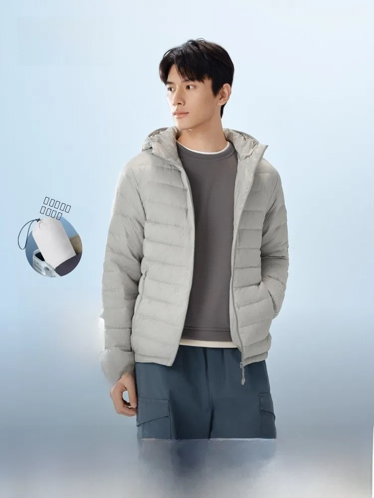 

Bosideng 2025 Новая мужская легкая утепленная куртка с капюшоном, теплая, морозостойкая, с защитой от истирания, пуховик с отделкой из риббона, весна-ф...