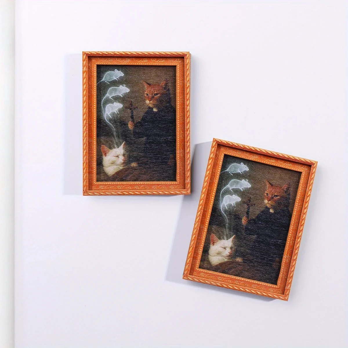 1 Stück Mini-Fotorahmen Katzen-Kühlschrankmagnet, Exorzismus-Kätzchen-Muster Kühlschrank-Deko für Küche, Zuhause & Katzenliebhaber Feiertagsgeschenk – Detail 4