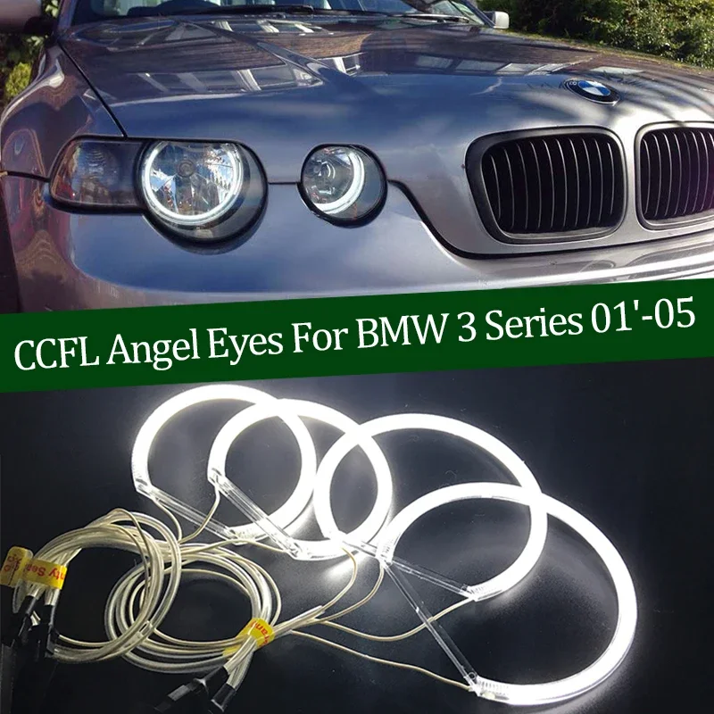For BMW 3 Series E46 Compact 2001 2002 2003 2004 2005 Demon Eye Hight Quality CCFL Angel Eyes Kit Warm White Ring