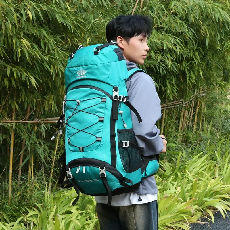 Large Capacity 60L Backpack Portable Outdoor Rucksack Daypack for Camping Trekking Mountain Climbing Outdoor Tour Activities