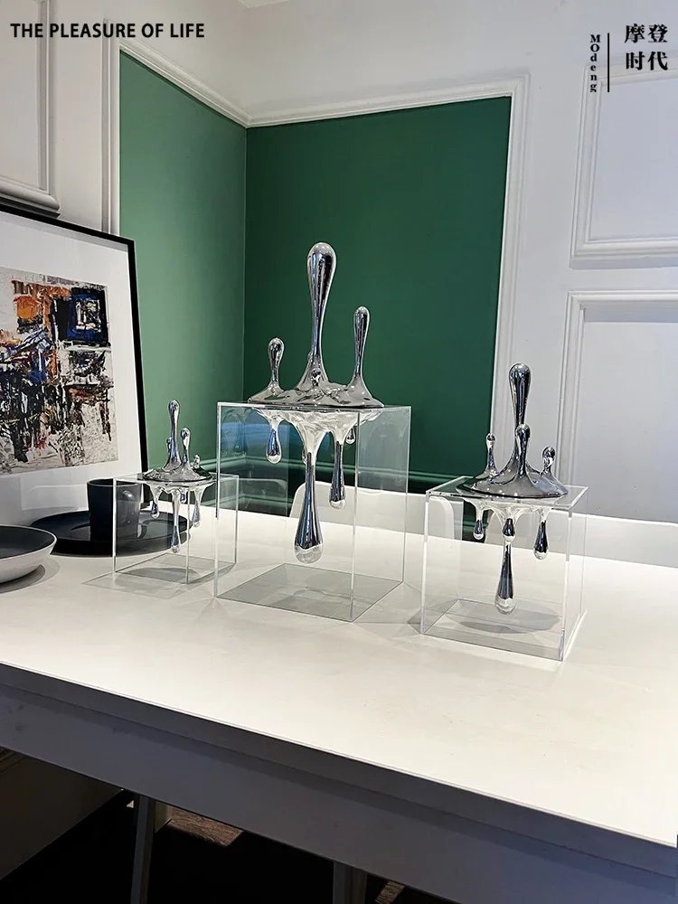 Modern,simple,luxurious,creative,water drop,silver decoration,model room,sales office,bedroom,restaurant cabinet,soft decoration