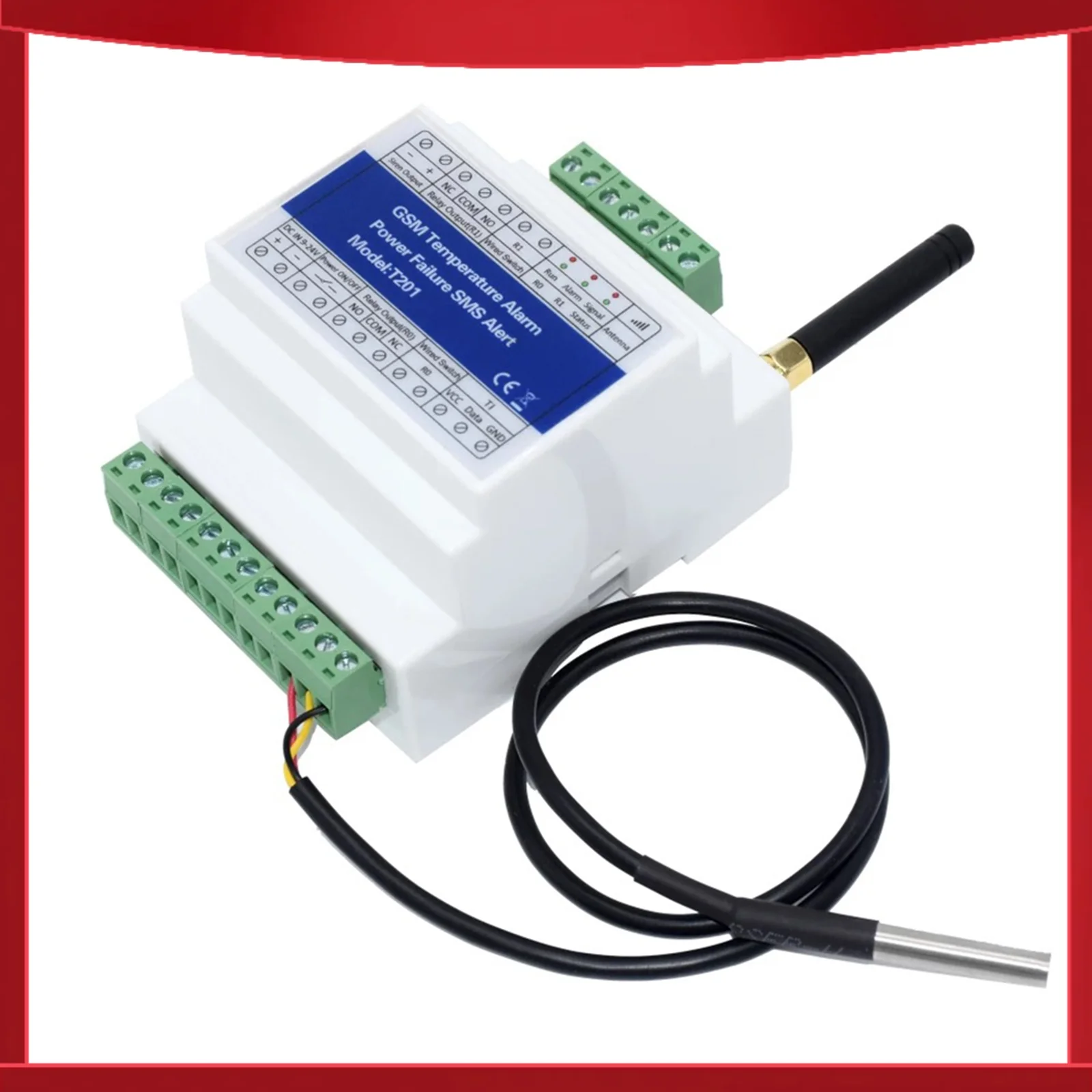 

GSM Remote Relay Switch Access Controller T201 GSM Temperature Alarm 2G/3G/4G Power Status Monitoring Power