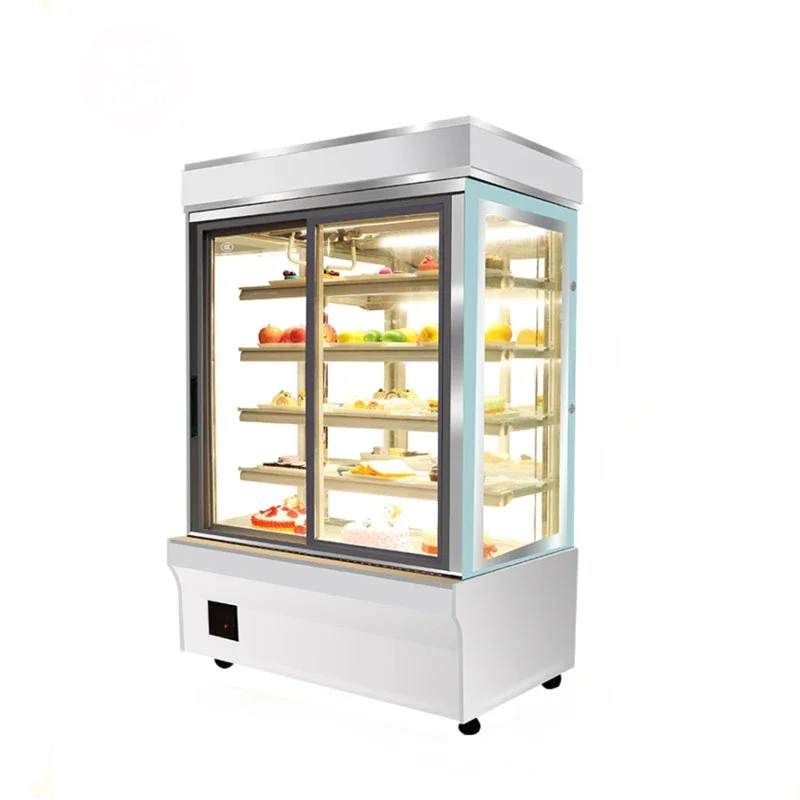 Bakery Cake Cabinet Bakery Western Dessert Refrigeration Display Cabinet Buffet Fruit Milk Preservation Cabinet Front Door Open