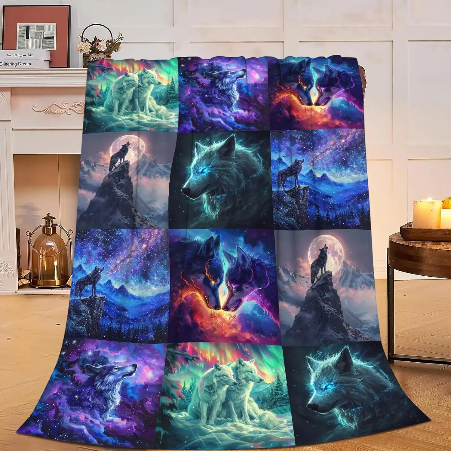 Colorful Wolf Fleec… - image