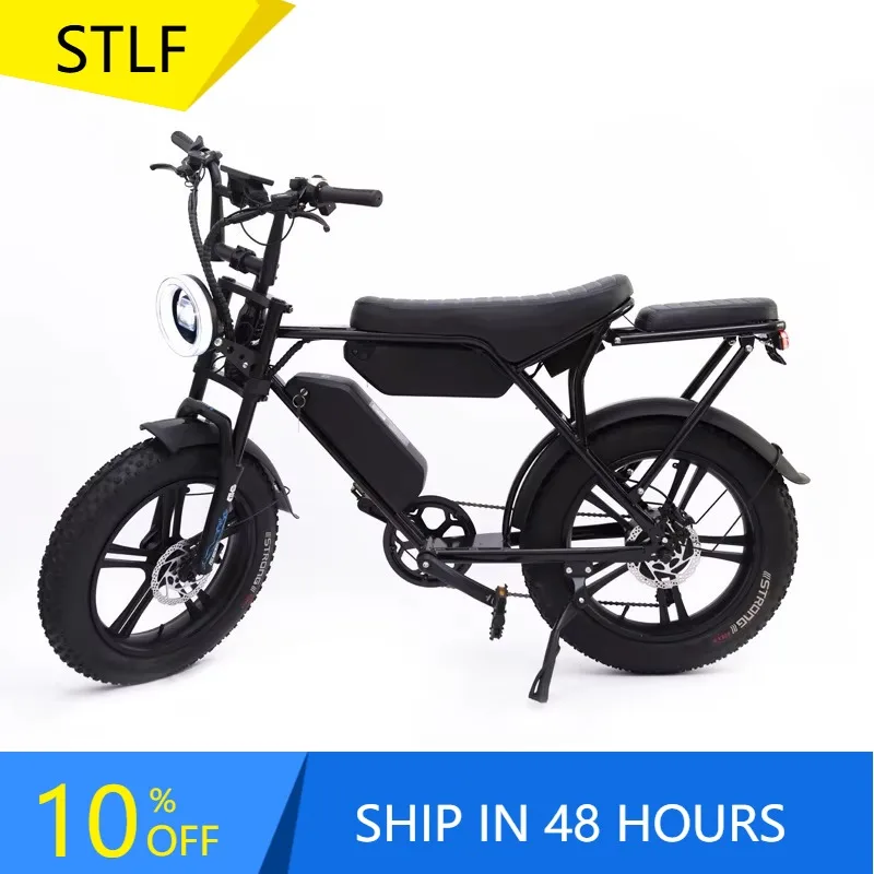 BR Factory-direct 20-inch Vintage Beach Off-road Mountain Bike Featuring Fat Tires 48V Electric Assist Lithium Battery 1000W Rea
