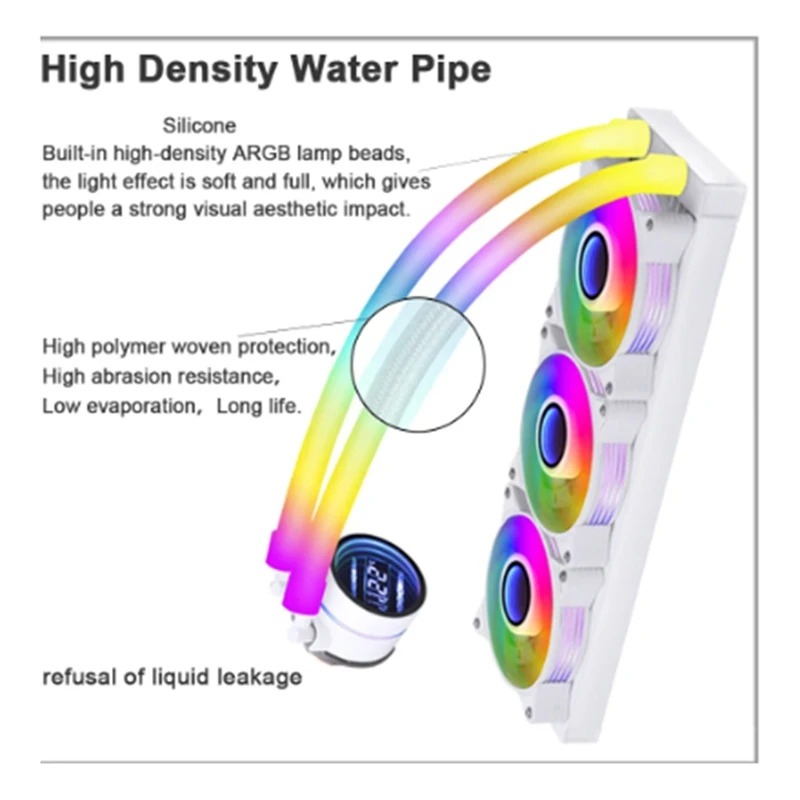 Water Cooler 360Mm ARGB Cpu Cooler For  Lga2011v3 1200 For AMD AM4 IWONGOU Pc Water Cooling Temperature Display