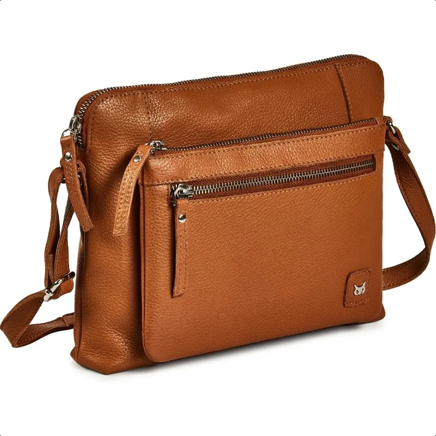 

Wise Owl Accories Small Soft Pebbled Real Leather Crossbody Handbags Purses Sling Crossover Shoulder Bag