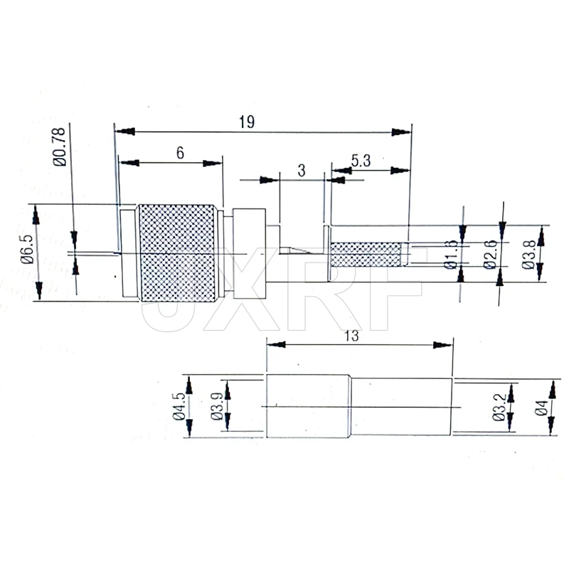 JXRF Microdot Compatible Connectors male 10-32UNF M5 to 10-32UNF super low-noise cable