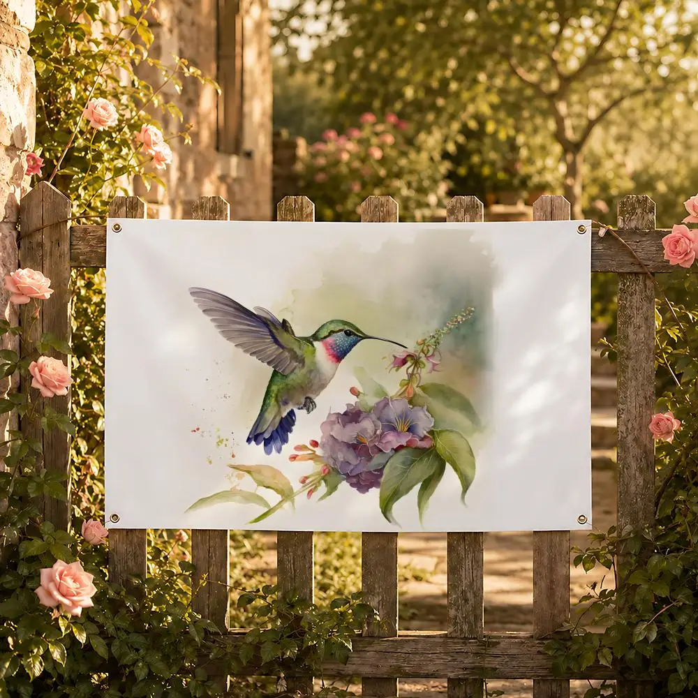 Hummingbird Spring Flags Multi-Scene Wall Decor Flag for Dorm Camping Living Room Bedside Garage