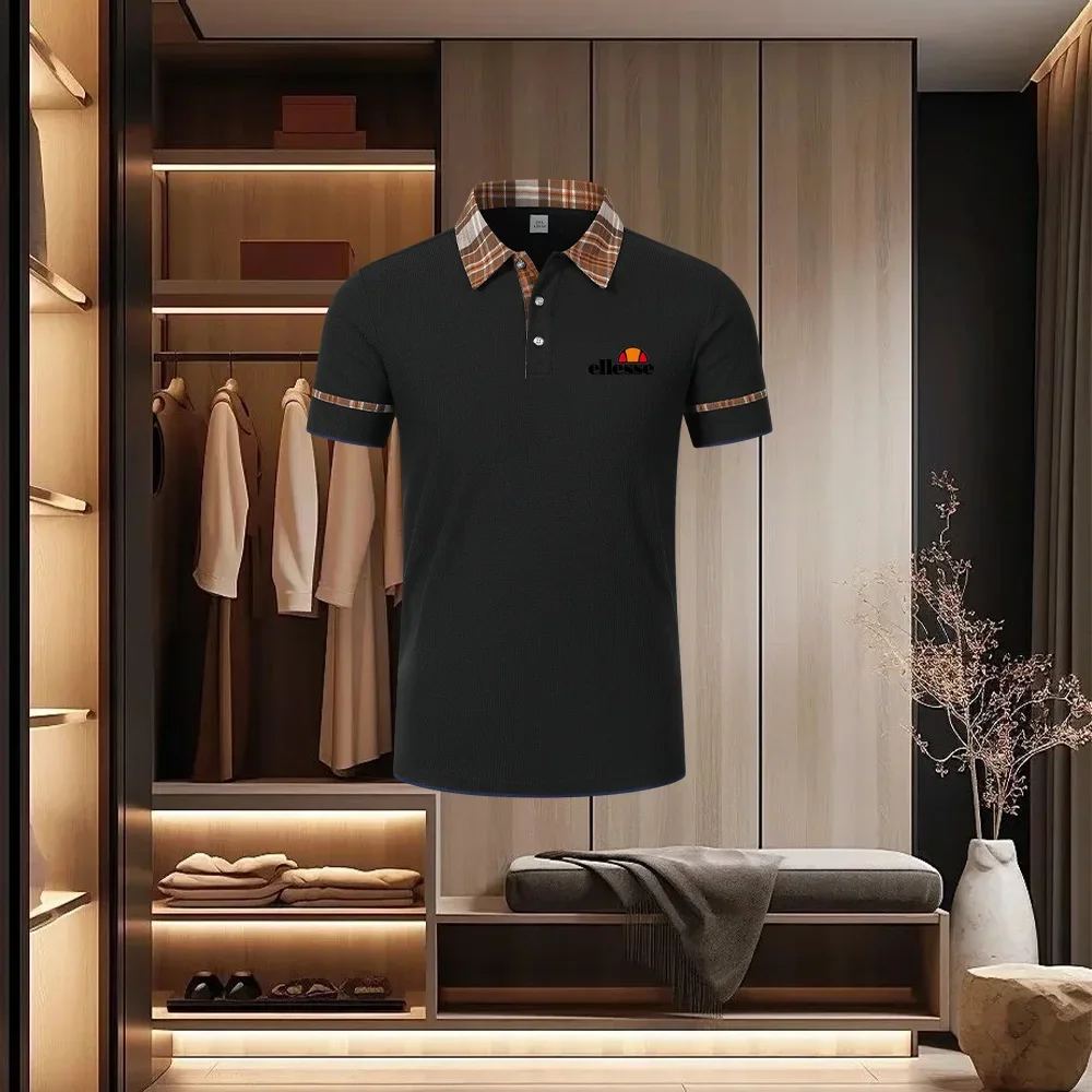 2026 New High End Brand Men's Short Sleeved Polo Shirt Summer Fashion Golf Casual T-shirt