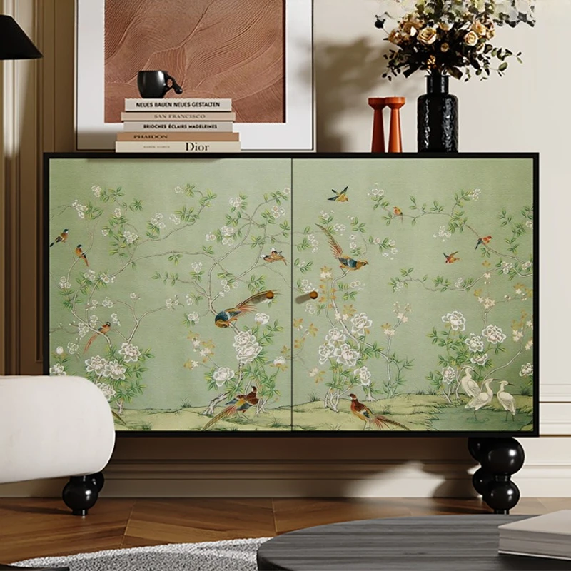 

retro solid wood household dining side cabinet, storage cabinet next to the living room sofa, home entrance cabinet