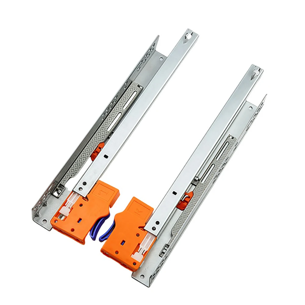 21 inch Undermount Drawer Slides Full Extension Soft Close Bottom Mount Slides Cold Rolled Steel for Cabinet Use