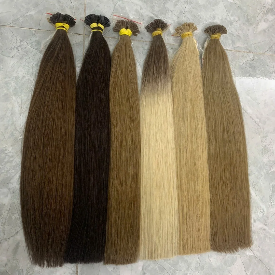 Human Hair Flat Tip Extension Remy Hair18-30inch Real Remy Silky Straight Black Brown Pre Bonded Keratin Fusion Hair