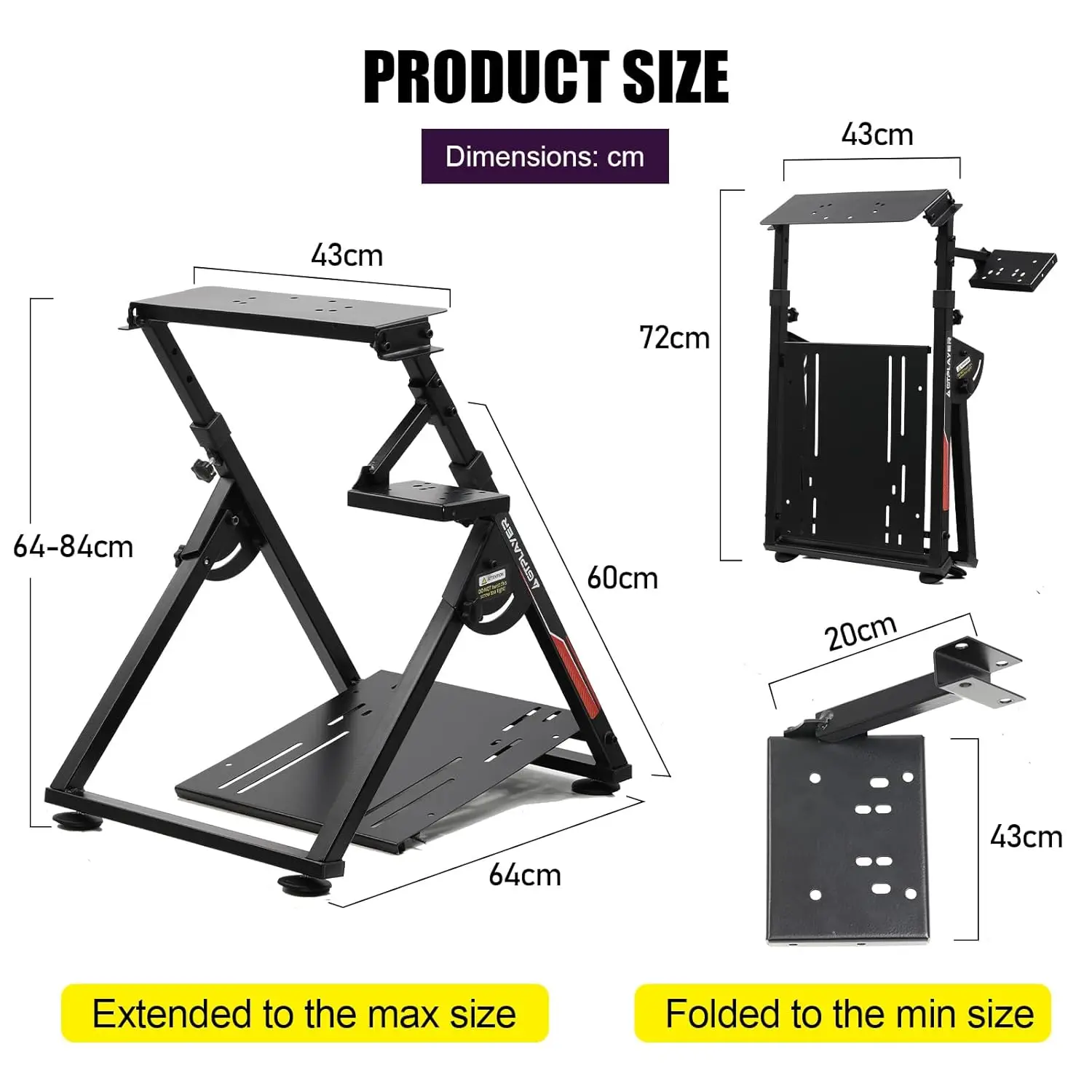 Racing Wheel Stand Simulator, Racing Cockpit, Steering Shifter Mount, apto para Logitech G25, G27, G29, G920, G923