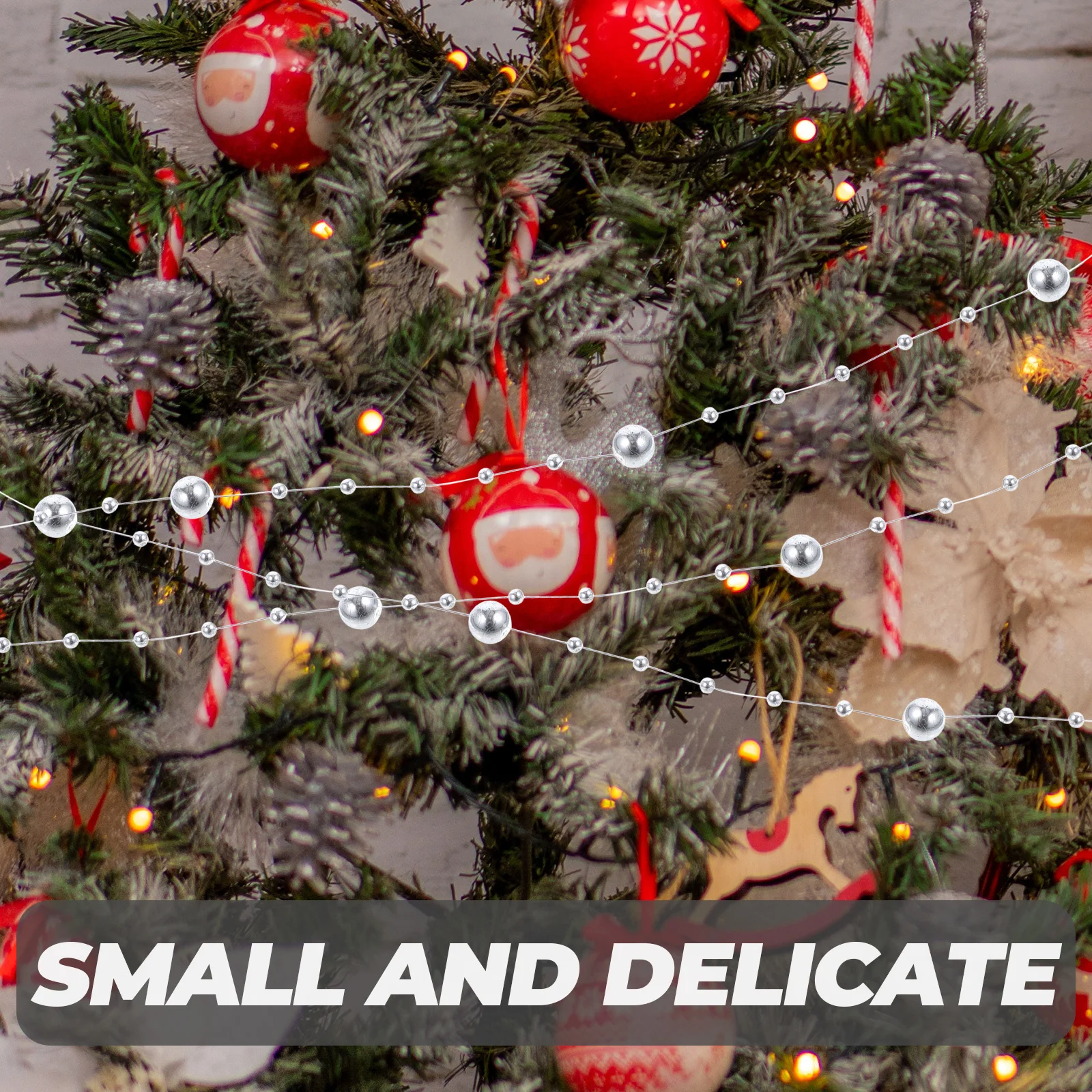 1 لفة فو حبات اللؤلؤ سلسلة جارلاند شجرة عيد الميلاد ديكور Crafts بها بنفسك الحرف الخرز ستراند خيط صنارة الصيد تقليم لوازم الخياطة اليدوية #1