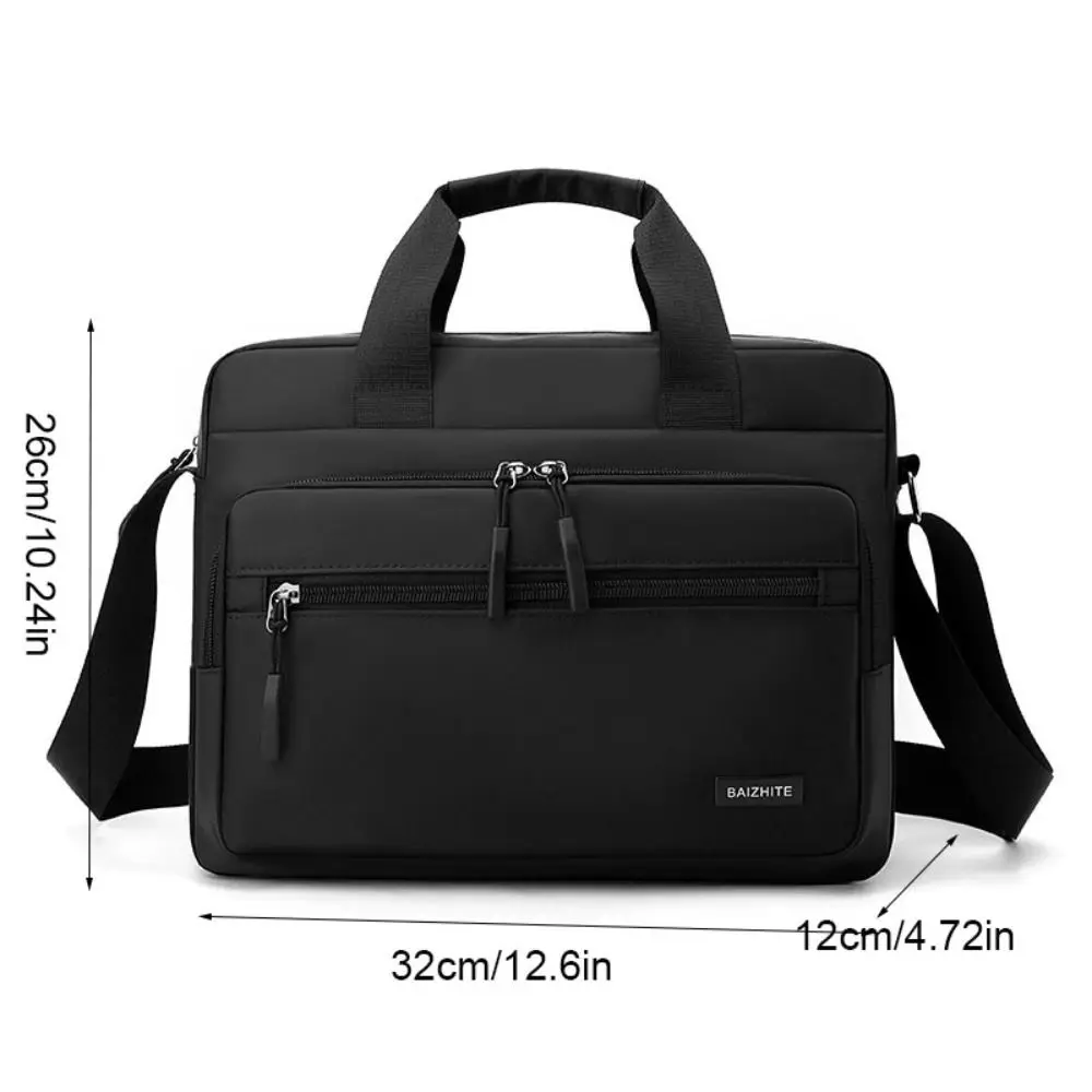 Oxford Cloth Men Business Briefcases Large-capacity Square Laptops Handbag Solid Color Brief Case Crossbody Sling Bag Lady